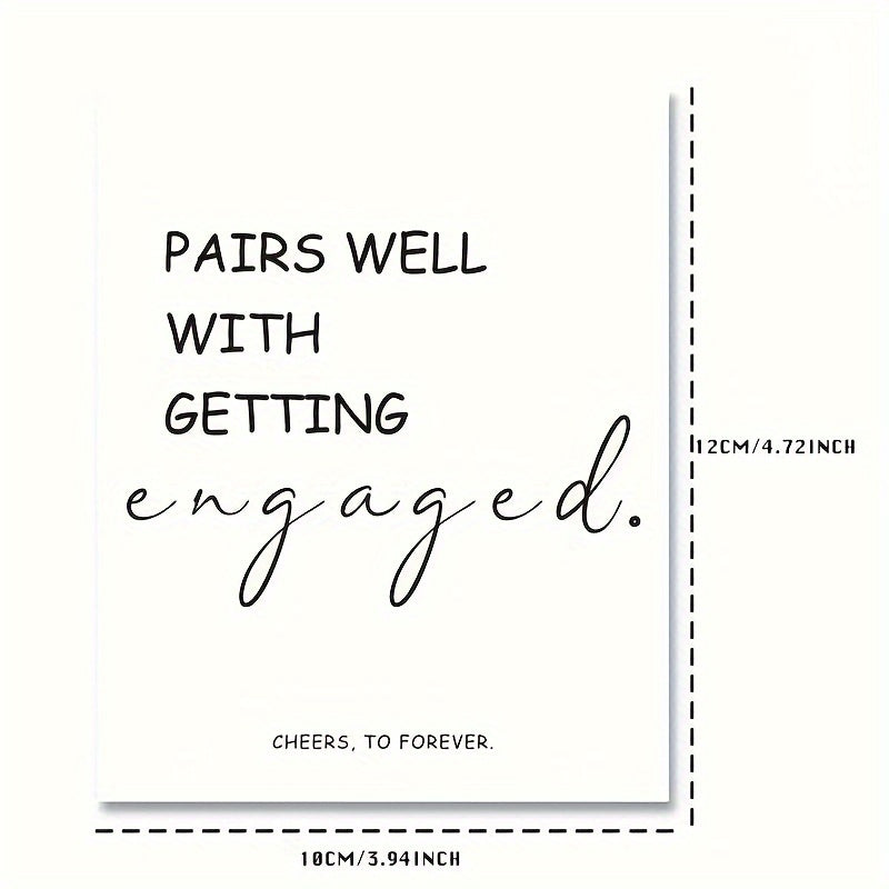 6pcs Engagement Wine Labels Perfect Match With Engagement Wedding Couple
