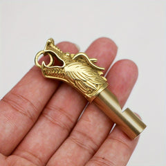 Pure Brass Whistle Keychain Outdoor Survival Tool