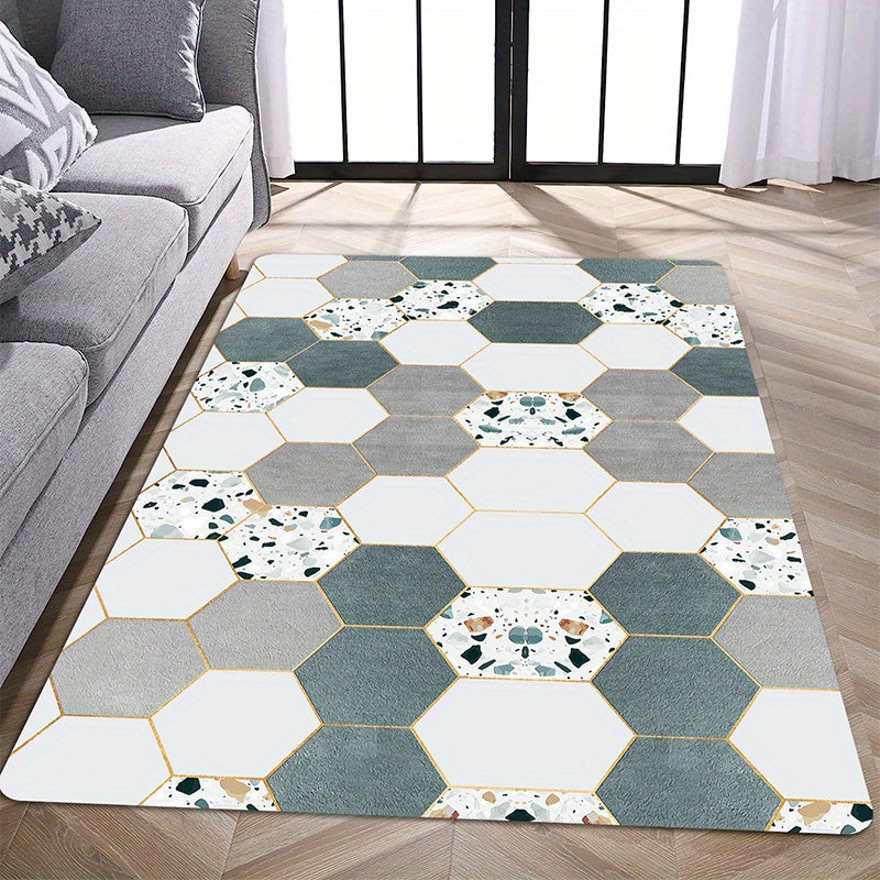 Geometric Shaggy Area Rug for Living Room Bedroom Game Room Stylish Decor