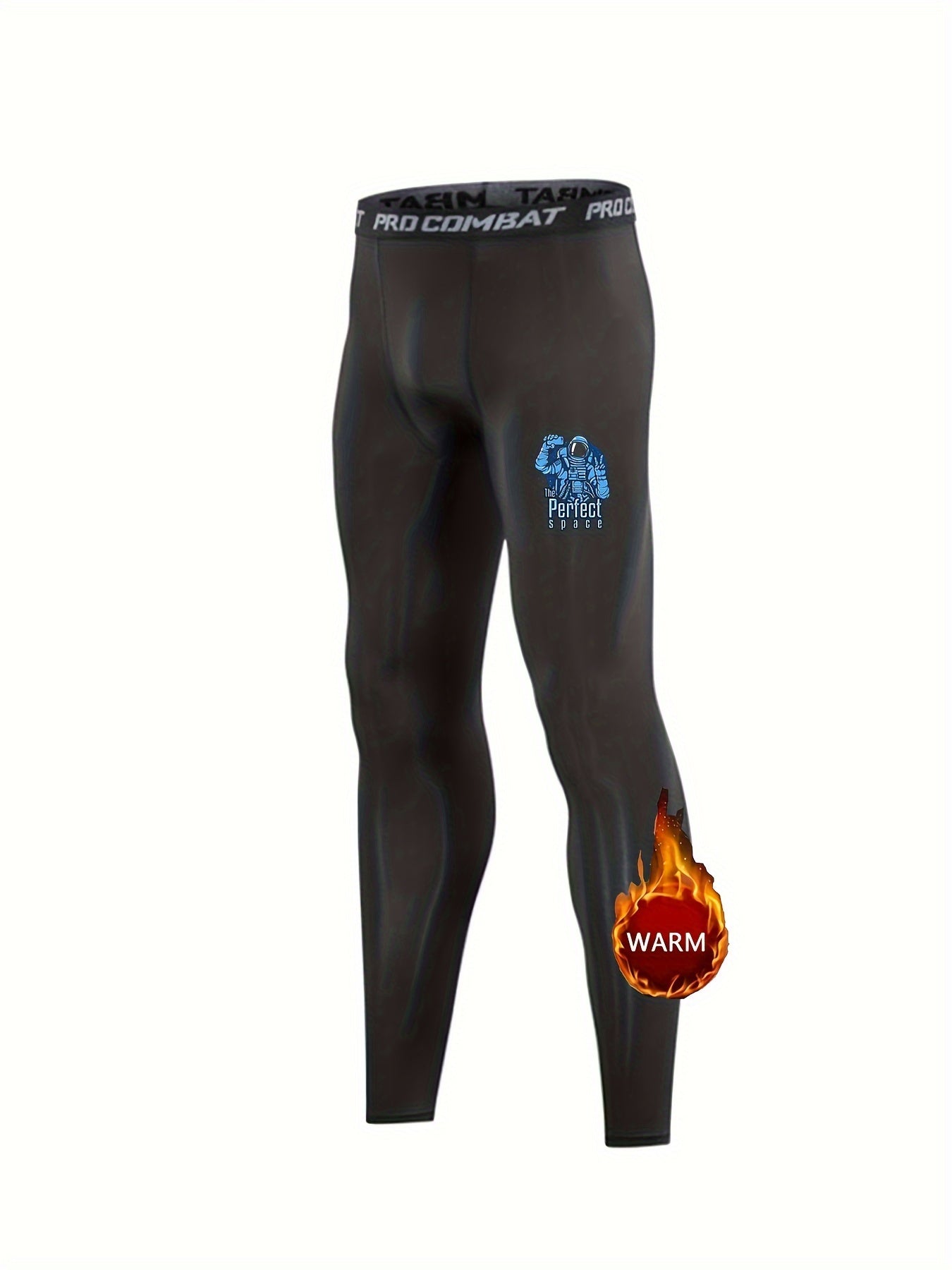 Boys Astronaut & Football Print Compression Base Layer Sports Tights Leggings