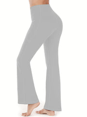 Women's Flare Leggings With Pockets Bootcut Yoga Pants High Waist Tummy Control
