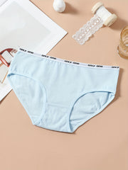 5pcs Letter Tape Briefs Stretchy Intimates Panties Women's Lingerie