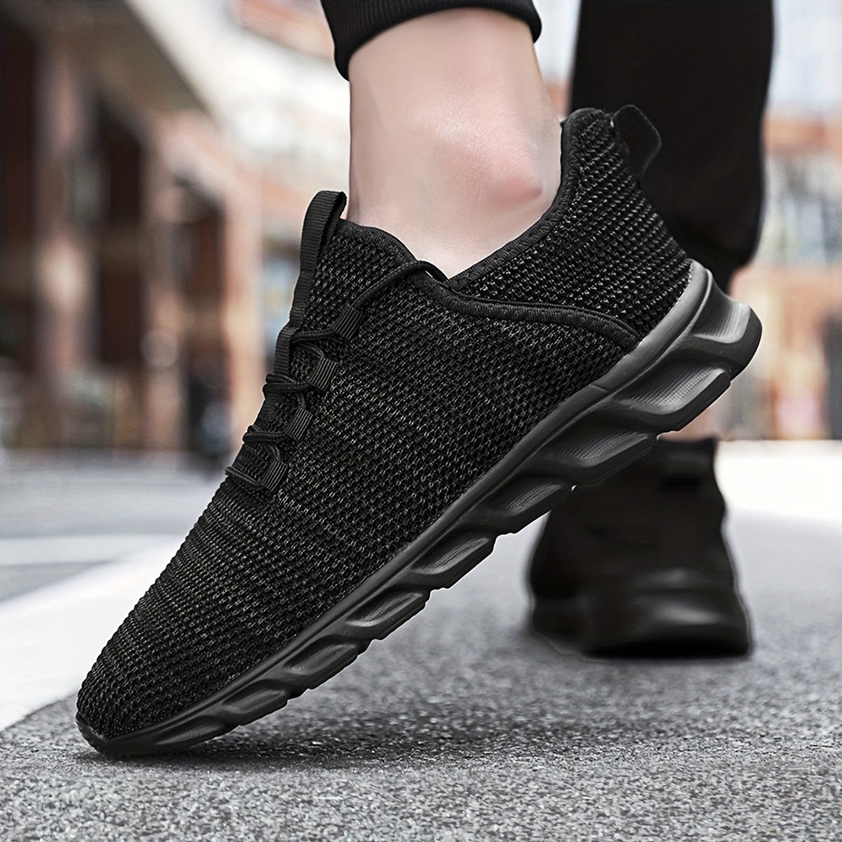 Men's Knit Sneakers Lace Up Breathable