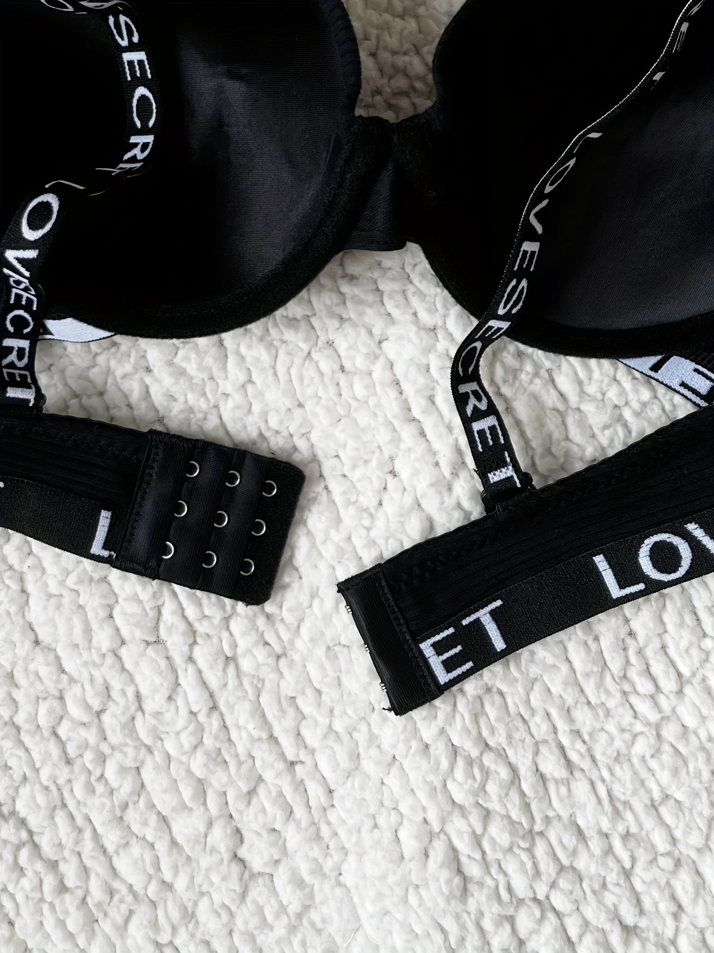 Letter Print Push Up Bra Breathable Adjustable Women's Lingerie