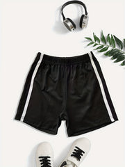 Striped Print Boys Comfortable Creative Shorts Casual Quick drying Shorts