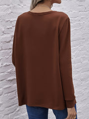 Casual Loose Solid Crew Neck Long Sleeves Cardigan Women's Clothing