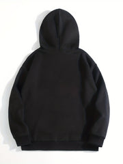 Abstract Kangaroo Pocket Hoodie Drawstring Hood