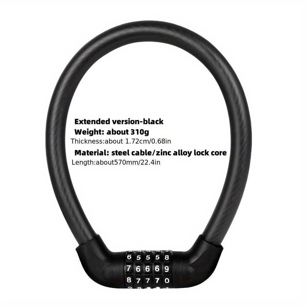 Heavy Duty 5 Digit Combination Cable Bike Lock Waterproof Motorbike Lock