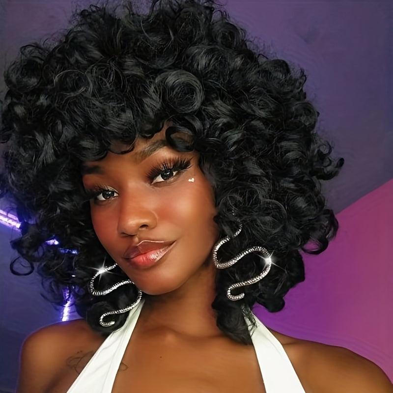 4 Cm Glueless Virgin Brazilian Bob Short Egg Curls Bouncy Curly Human Hair Wigs
