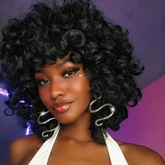 4 Cm Glueless Virgin Brazilian Bob Short Egg Curls Bouncy Curly Human Hair Wigs