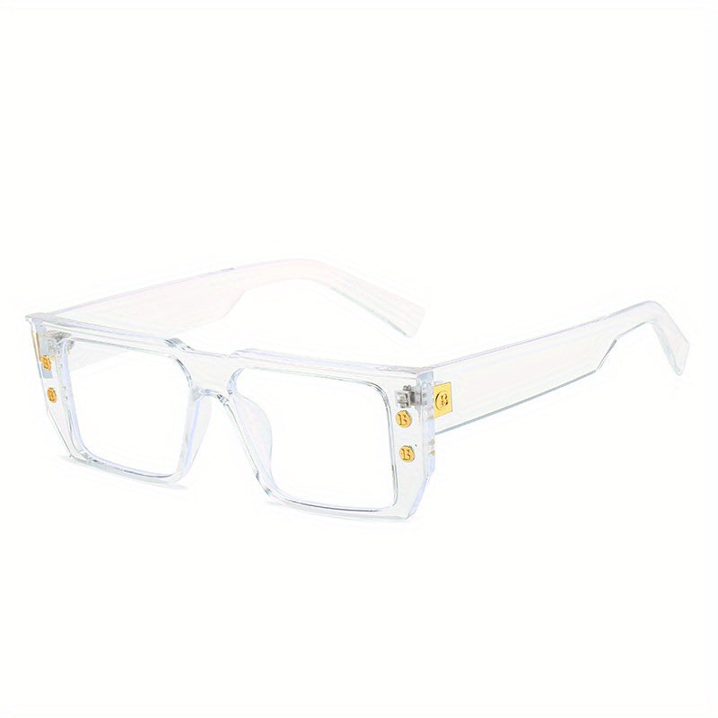 Square Anti Light Glasses Clear Lens for Women Men