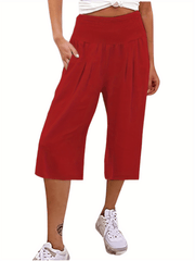 Casual Loose Wide Leg Capris Pants for Women