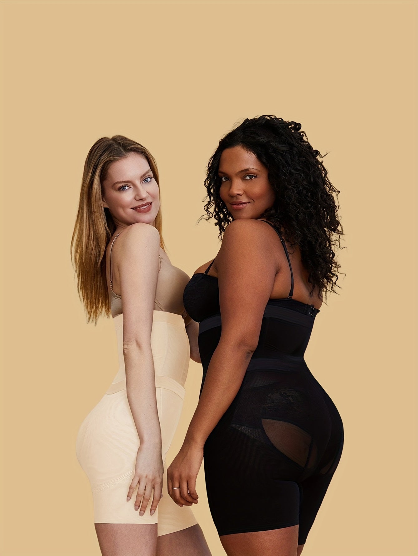 2 Pack Plus Size Sporty Panties Set Women's Plus Solid Tummy Control