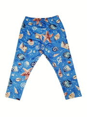 Ocean Print Skinny Capris Leggings for Women