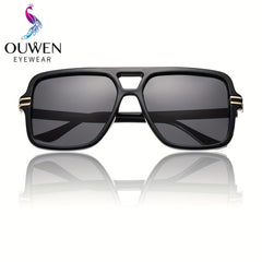 OUWEN Retro Oversized Square Pilot Polarized Men's Sunglasses