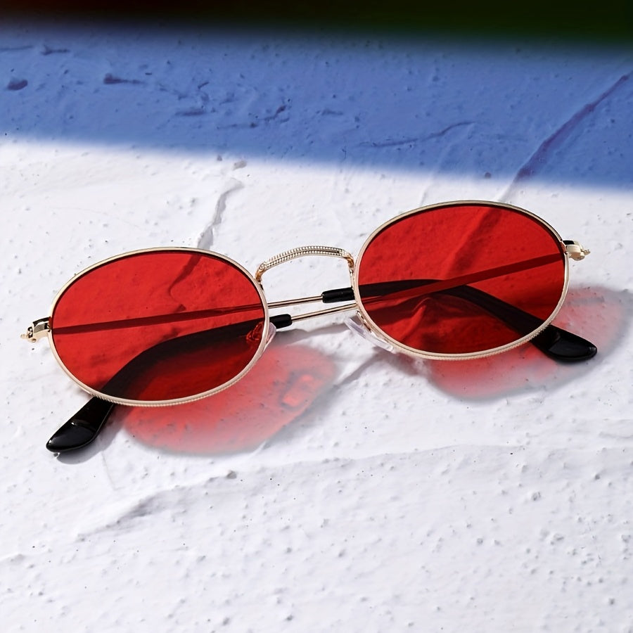 Steampunk Oval Metal Frame Sunglasses Vintage Style UV400