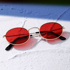 Steampunk Oval Metal Frame Sunglasses Vintage Style UV400