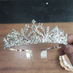 Small Rhinestone Crown Hair Accessory for Prom Party Event