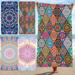 Bohemian Pattern Beach Towel Quick Drying Soft Absorbent Sand Resistant