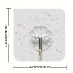 5 Transparent Reusable Wall Hooks Waterproof Adhesive Strong Seamless Paste