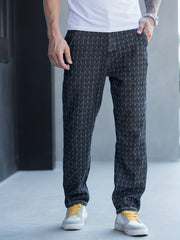 Men's Plaid Pattern Denim Jeans With Pockets
