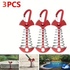 3pcs Lengthened Deck Anchor Pegs & Spring Buckle for Tent