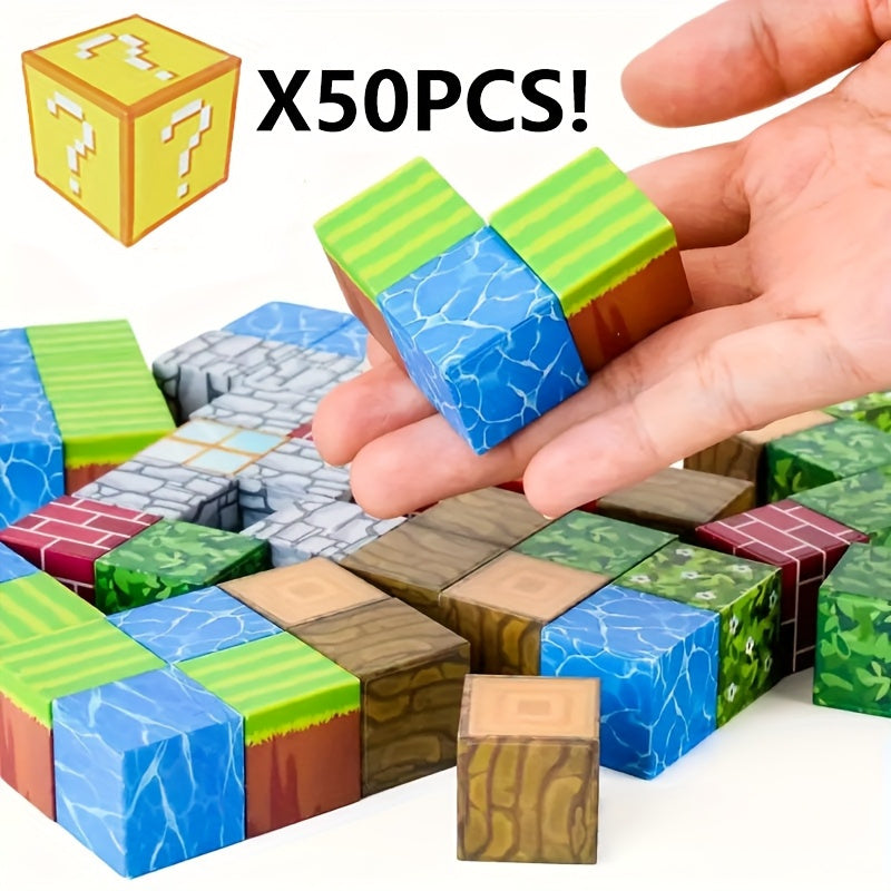 50 100pcs Magnetic Building Blocks Set for Boys Girls Cube Building Toys