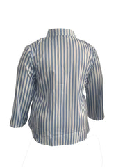 Stripe Print Button Up Long Sleeve Blouse