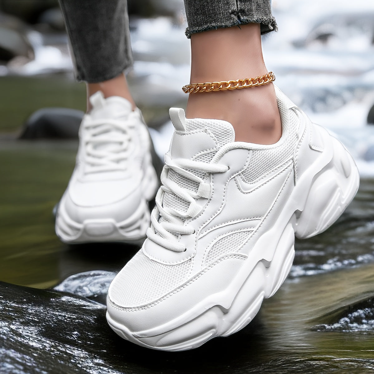 Women's Thick Bottom Breathable Outdoor Sports Shoes