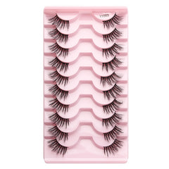 10 Pairs Half Lashes Clear Band Eye Elongated Eyelashes Natural Volume Thick