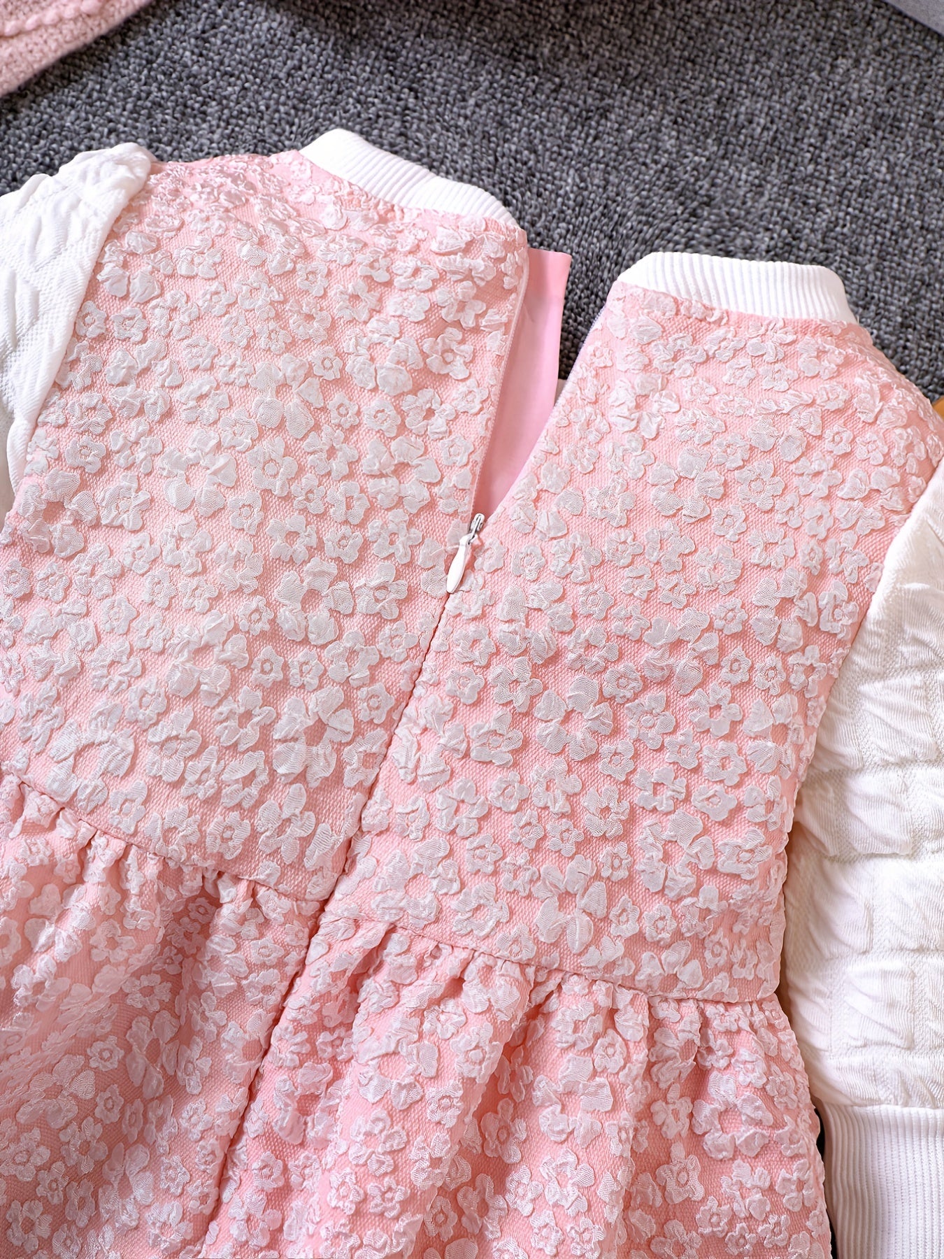 Grace Girls Bowknot Front Bubble Embossed Princess Dress