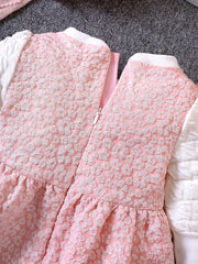 Grace Girls Bowknot Front Bubble Embossed Princess Dress