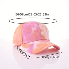 Tie Dye Ponytail Baseball Cap Colorful Print Sunshade Sports Hat