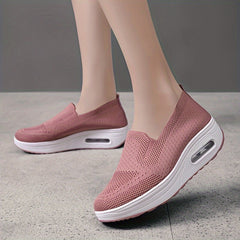 Breathable Mesh Sneakers Air Cushion Slip on Walking Shoes