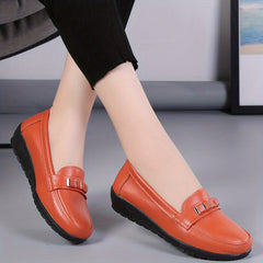 Women's Low Wedge Loafers Lightweight Slip On Loafers Women's Footwear