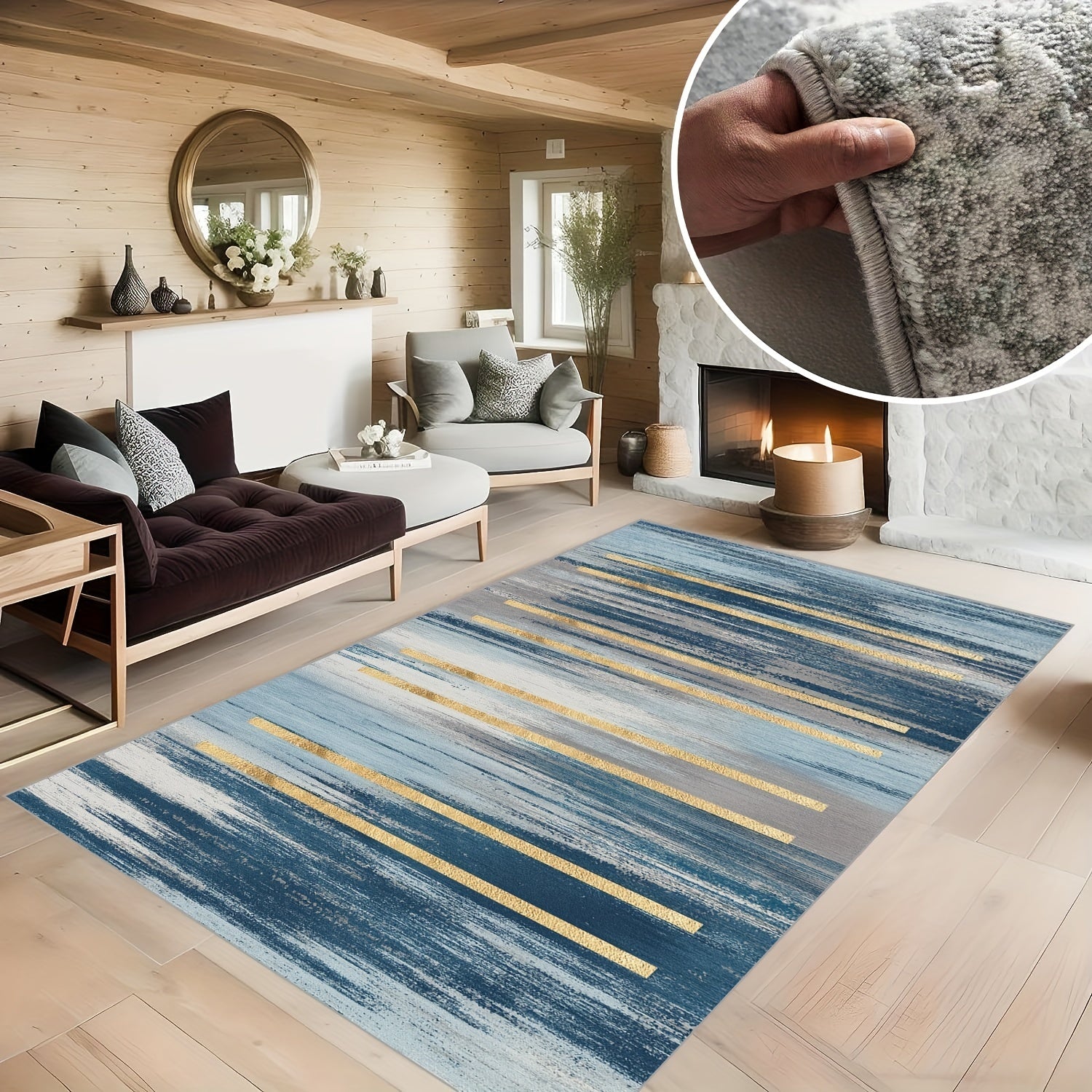 Minimalist Abstract Striped Carpet for Home Decor