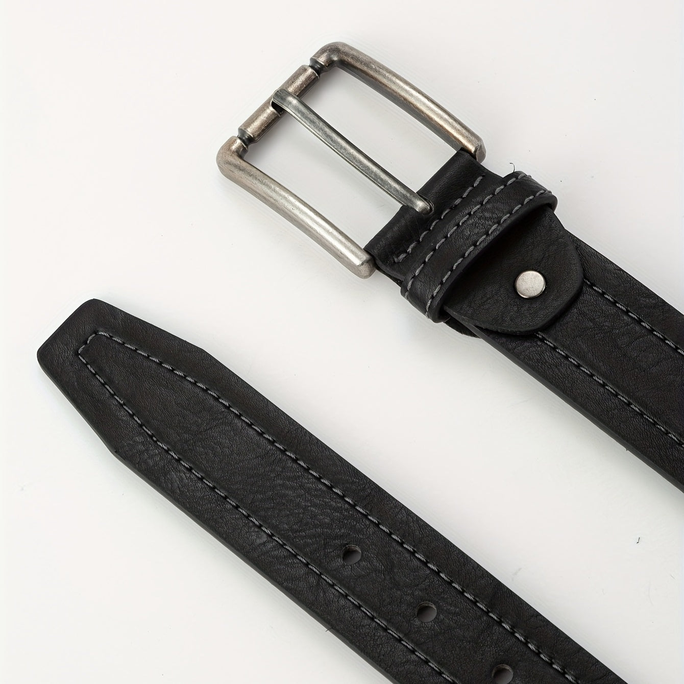 Men's Square Pin Buckle Leather Belt