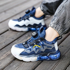 Boy's Rotating Buckle Basketball Shoes Non Slip Sneakers