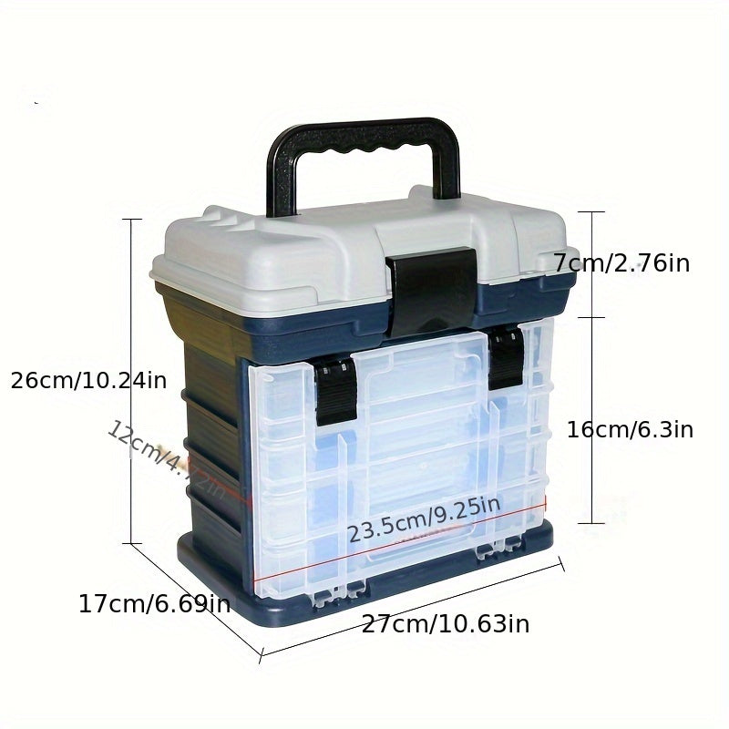4-layer Portable Fishing Tool Box Plastic Accessories Storage Case