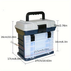 4-layer Portable Fishing Tool Box Plastic Accessories Storage Case