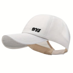 Backless Ponytail Baseball Cap Embroidered Sun Hat for Women