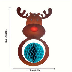 Christmas Tree Honeycomb Hanging Decorations - Set of 4