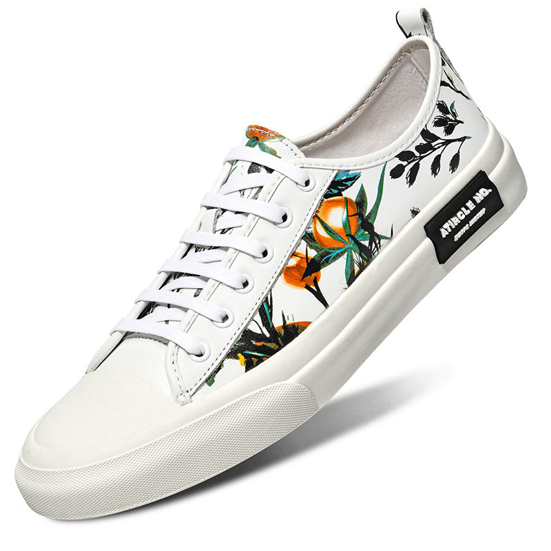 Men's Flower Print Sneakers Lightweight Walking Shoes