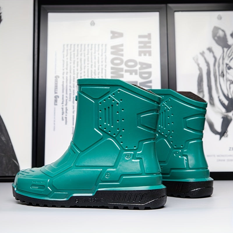 Men's Mid Top Rain Boots Outdoor Galoshes