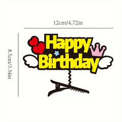1pc Happy Birthday Spring Hairpin Party Decorative Headdress