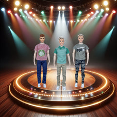 10pcs Male Doll Clothes for 11.82in Doll, 5 Tops and 5 Pants, Christmas Gift