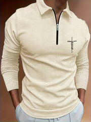 Men's Waffle Pattern Long Sleeve Shirt