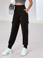 Loose Fit Casual Jogger Pants Solid Stretchy Sports Trousers