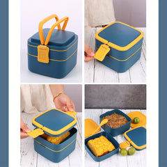 Double Layer Portable Lunch Box Microwave Bento Box Leakproof Food Container