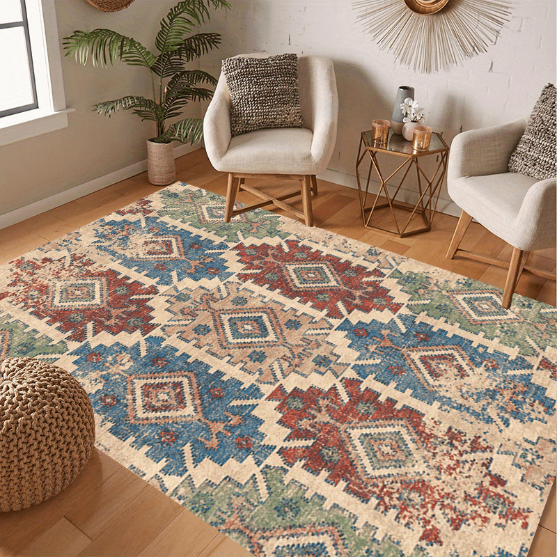 Vintage Persian Area Rug Stain Resistant Washable Rug
